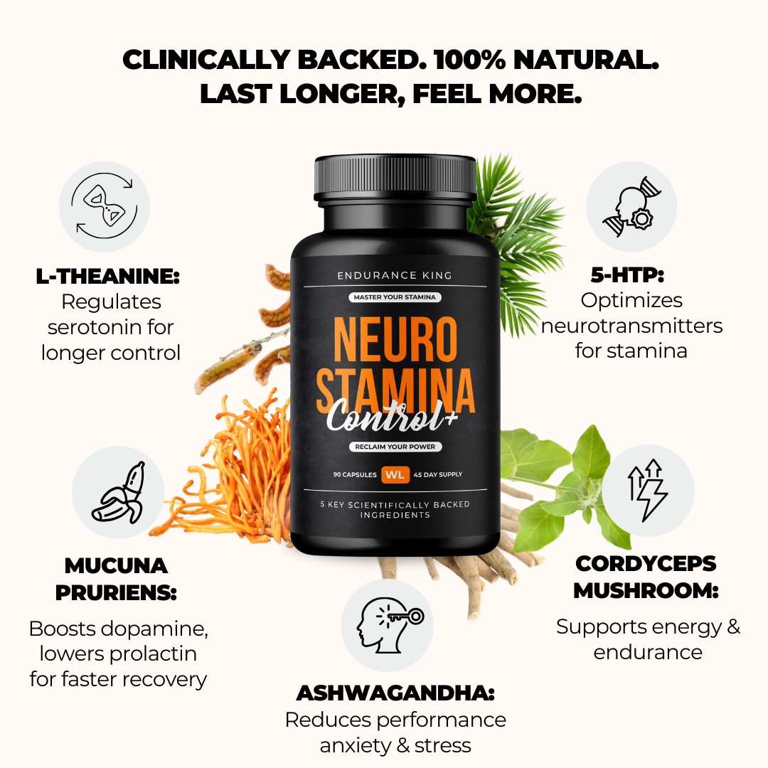 NeuroStamina Control+ (90 capsules)+ FREE How to Become an Endurance God Guide